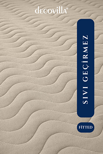 Decovilla Micro Quilted Fitted Full Edge Water Liquid Proof στρώμα προστατευτικό στρώματος σεντόνι Sand Beige