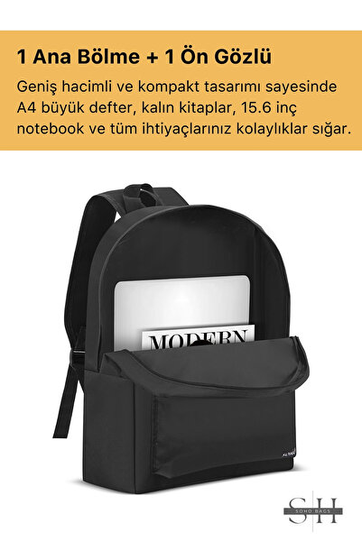 SOHO Γνήσιο Unisex Multi-Eye Ultra Light Comfort Μοντέλο Σχολικό Σακίδιο Πλάτης για Δημοτικό Γυμνάσιο και Γυμνάσιο