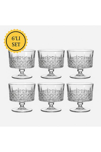İnova Home Decor Set of 6 Cut Patterned Sweet and Custard Pudding Bowls