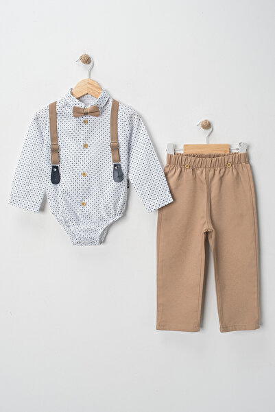 tinytrends Birmingham Erkek Bebek&Çocuk Desenli Zıbın Gömlek Salopet Takım