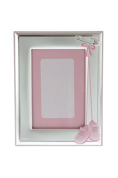 GiftExpress Silver-plated photo frame with a little girl's boot 17cm