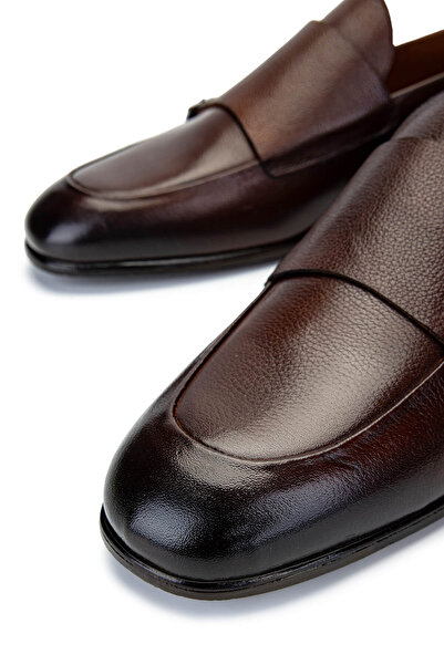 Tamer Tanca Men's Genuine Leather Brown Loafer Shoes