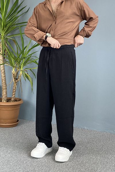 Alışveriş Sokağı Φαρδύ παντελόνι από ύφασμα Modal Lace Up