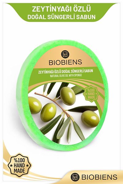 Biobiens دش بخلاصة زيت الزيتون وصابون إسفنجي طبيعي خاص للبشرة