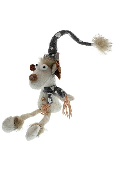 GiftExpress Textile reindeer with hat and scarf - Grey