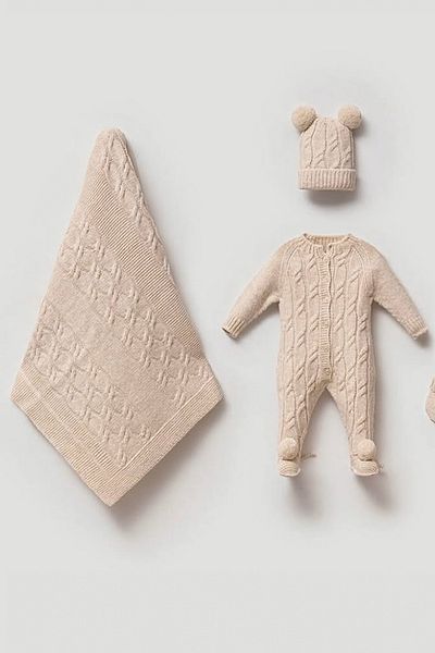 Nipperland Set Knitted Patterned Knitwear 0-3 Months 5 Piece Hospital Release Set
