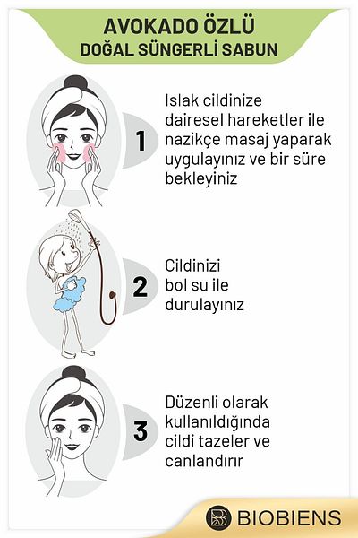 Biobiens الاستحمام بخلاصة الأفوكادو وصابون إسفنجي طبيعي خاص للبشرة