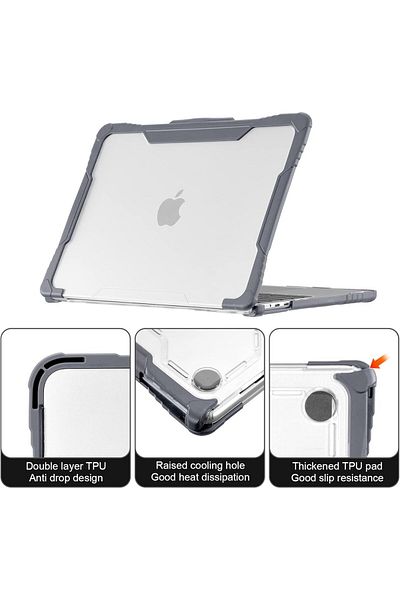 Blueswan Protective case for MacBook Air M2 A2681 2024 BlueSwan, TPU, transparent/gray, 13.6 inches
