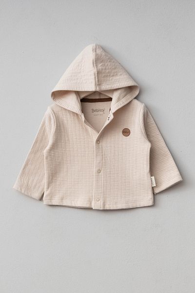 Bebitof Cute Figures Patterned Hooded Cotton Baby Cardigan