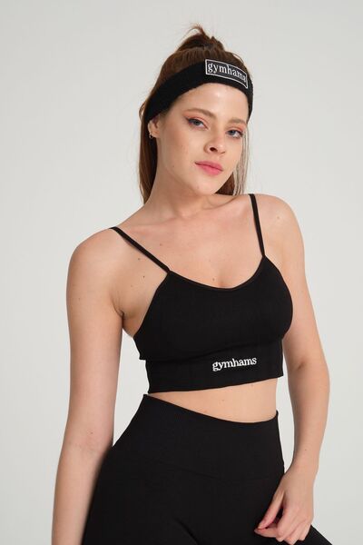 gymhams حزام أسود ووسادة رياضية