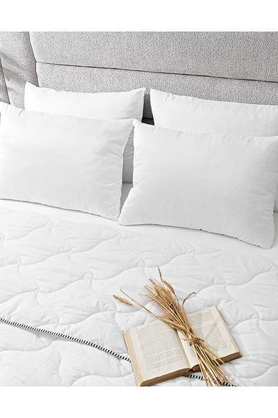 YASÜ 4 Pieces Silicone Pillow 800 Gr Microfiber Fabric Silicone Fiber Filled Home Hotel 4-Piece Dowry Pillow