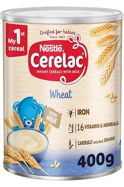 Nestle Cerelac Infant Cereals, Wheat with milk, Baby Food, Tin, 400G
