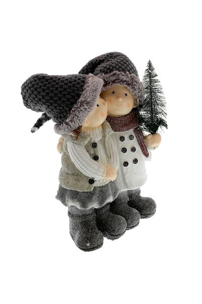 GiftExpress Children's figurine pair with illuminated Christmas tree 55 cm