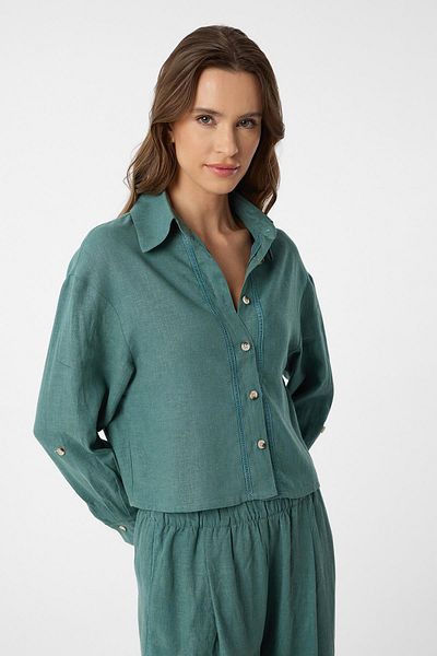 Antioch Women's Shirt with Green Stripe