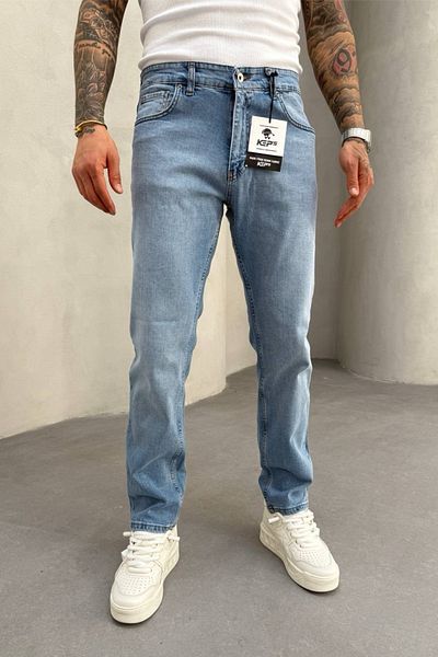 MADZEYMODA Ανδρικό τζιν παντελόνι σε μπλε κανονική εφαρμογή KE-670