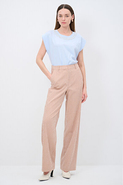 Love My Body Çizgili Beli Lastikli Pantolon