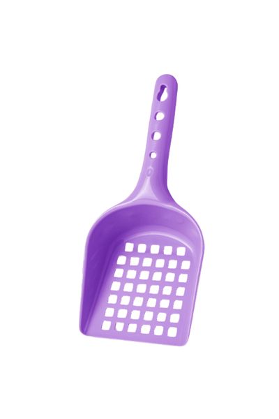 BEYLİNİ Cat Litter Shovel Plastic with Square Hole Easy Clean Hangable Sand Cleaning Shovel Purple 8X24