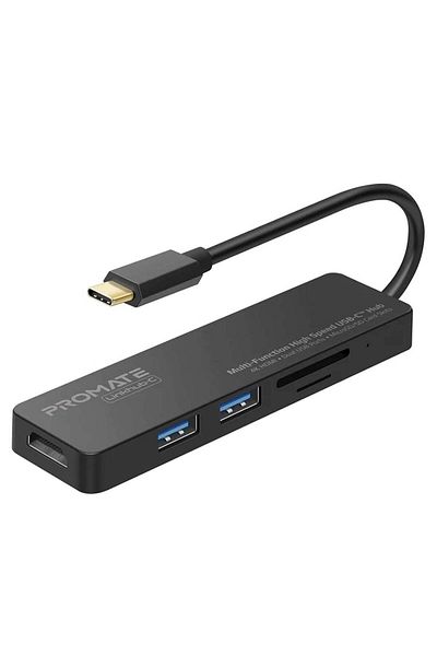 Promate USB Type-C Multi-Port Hub Black