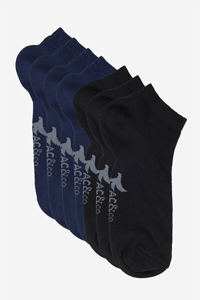 AC&Co / Altınyıldız Classics Men's Black-Navy Blue Cotton 5 Pack Flexible Booties Socks