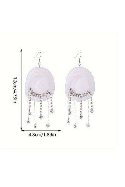 mos&more Pink Cowboy Hat Crystal Stone Dangle Lightweight Earrings for Women