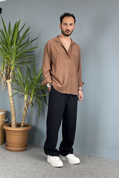 Alışveriş Sokağı Риза с дълъг ръкав Crinkle Fabric Oversize
