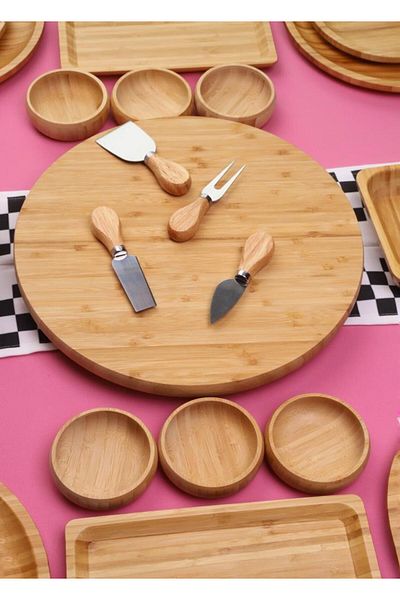 Atbyhome Bambu Sense 27 Piece Natural Bamboo Breakfast Set for 6 People – Breakfast Set Presentation Set