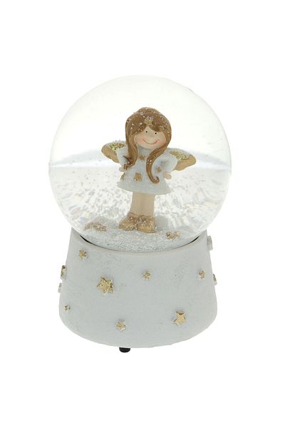 GiftExpress Musical snow globe angel 14 cm