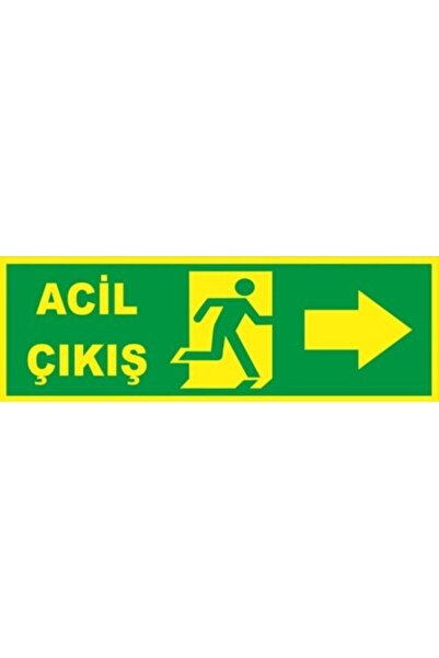 ünalgrup Fosforlu Fotolümen Levha Acil Çıkış Yönlendirme Sağ Ok 10x30 cm