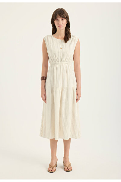 Masha Kate Φυσικό ριγέ φόρεμα