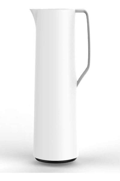 emsa N41704 Motiva Vacuum Jug, 1L – White Nordic Design, Quick Press, 12h Hot/24h Cold, Germany