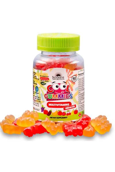 Sunshine Nutrition كول جاميز للأطفال، فيتامينات ومعادن نباتية متعددة، 60 قطعة