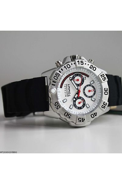 MICHAEL TOMMY Mt20305Gsybb93 Men's Watch with Silicone Cord