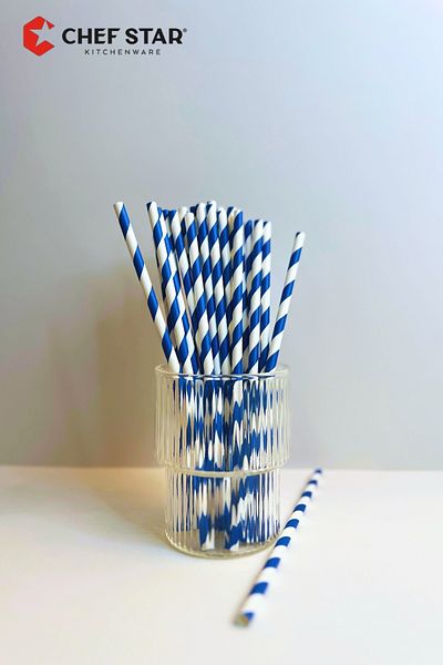 Chefstar Colorful Paper Straws - 25 Pcs