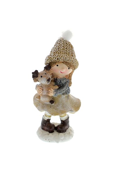 GiftExpress Little Girl with Reindeer Figurine