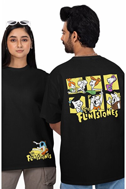 CNGZSHOP تي شيرت مطبوع عليه The Flintstones Back للجنسين، تي شيرت كبير الحجم ...