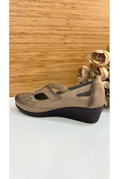 Scavia Keen Women's Summer Genuine Leather Orthopedic Wedge Heel Perforated Shoes