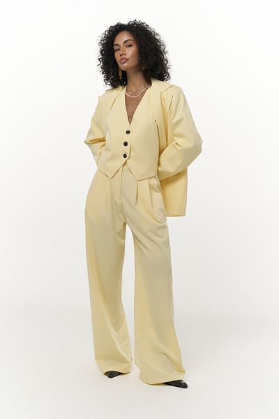 MAİ COLLECTİON Kaylee Yellow Palazzo Pants