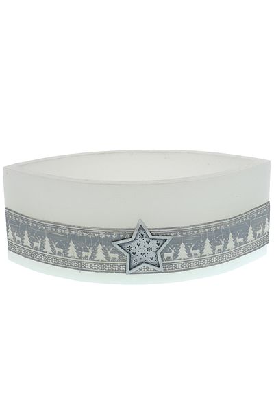 GiftExpress Christmas candle paraffin 2 white-gray candles