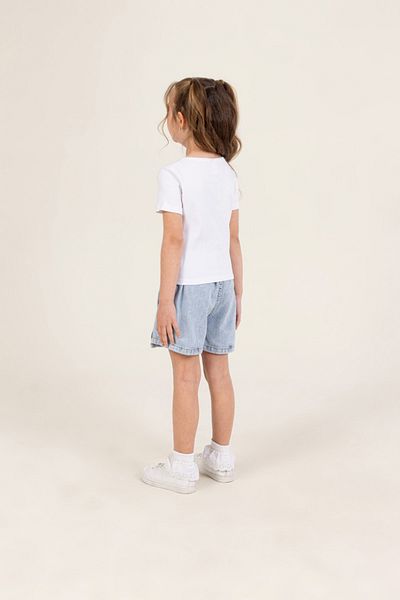 DMB BOYS & GIRLS Star Sequin Detailed Ribbed Short Sleeve T-Shirt and Shorts Skirt Eid Special Day Girl's Set