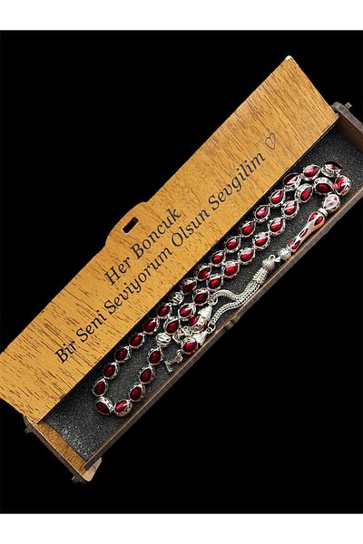 KANUNİ TESBİH Red Enamel Embroidered Letter Metal Rosary, Letter Rosary, Gift Rosary, Men's Rosary