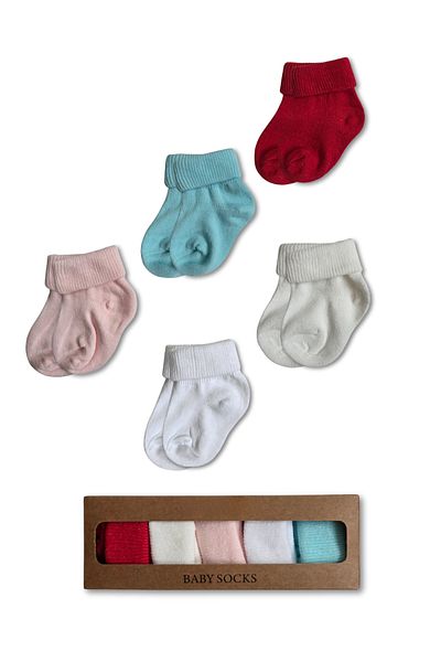 GizaKids Set of 5 Baby Socks 0-6 Months