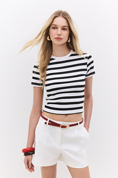 No Matter What Striped Short Sleeve Fit Form T-Shirt