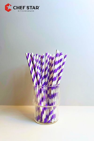 Chefstar Colorful Paper Straws - 25 Pcs