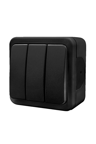 NE-AD NEAD Multima Siyah Sıva Üstü Üçlü Anahtar