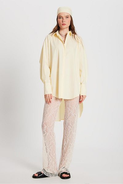 minaaise Women's Ecru Lace Trousers 29173