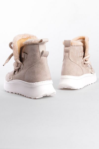Capone Outfitters Γυναικείες μπότες από γούνινο καστόρι με κορδόνια