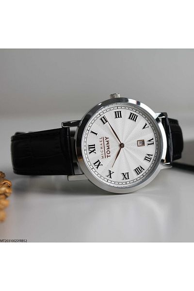 MICHAEL TOMMY Mt20310Gsyrb52 Men's Wrist Watch with Leather Band