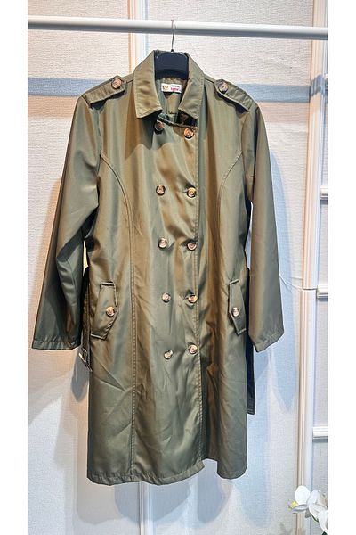 butiksosyete38 Green Lined Trench Coat