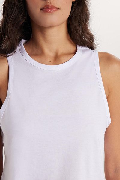 Tudors Tricou de damă, slim fit, slim fit, 100% bumbac, cu decolteu, simplu, alb, de bază