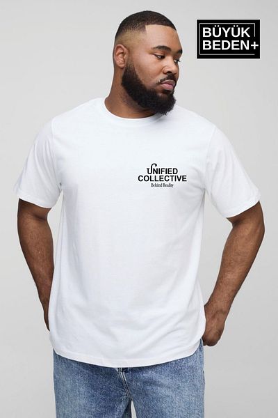 Superlife Superlife Men's Large Size Unified Collective Printed Crew Neck T-Shirt Spr25Bts905